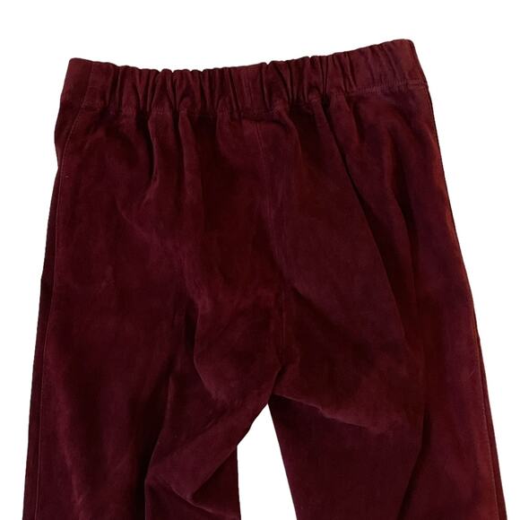 Joseph High Waist Straight Leg Maroon Suede Trouser Pants Size 40 - Picture 5 of 15
